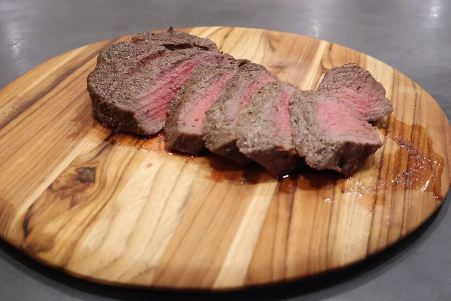 air fryer steak on a board