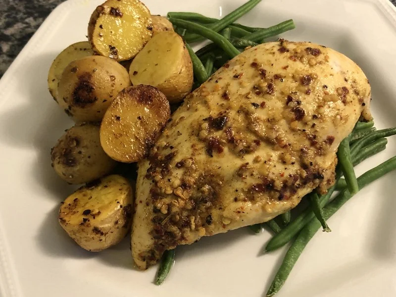 serving sheet pan shawarma chicken