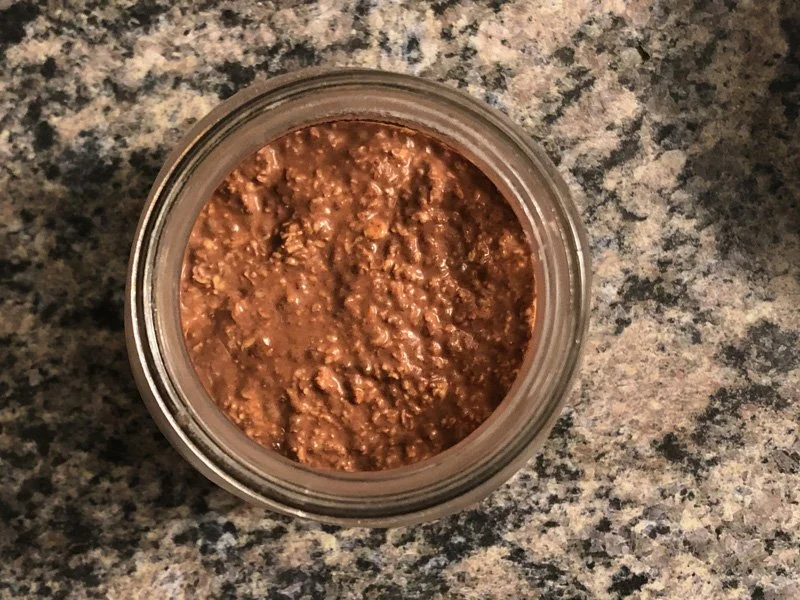 mixed ingredients in a mason jar