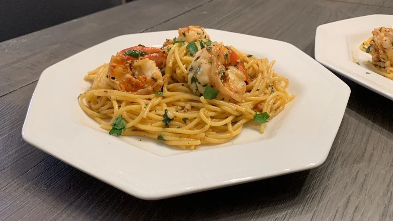 white wine lemon garlic shrimp scampi