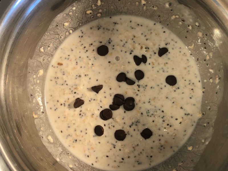 adding chocolate chips