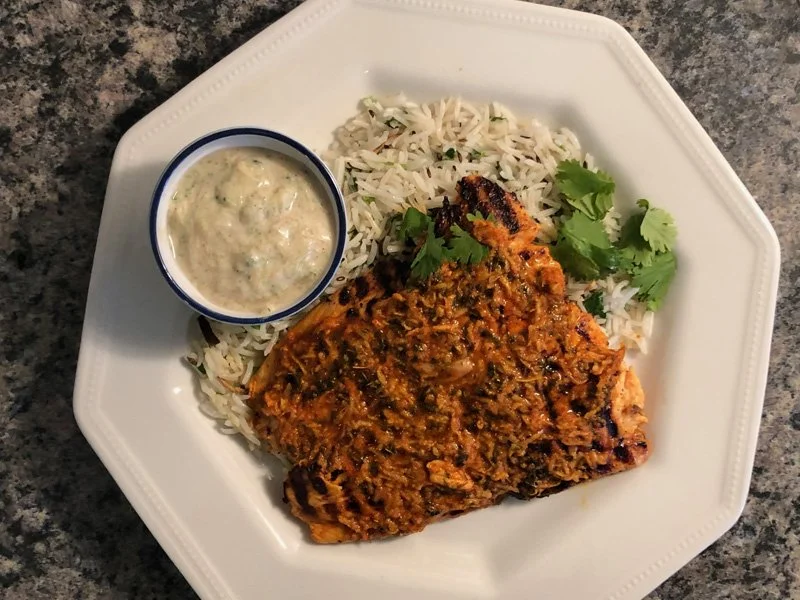 picture of grilled tandoori salmon