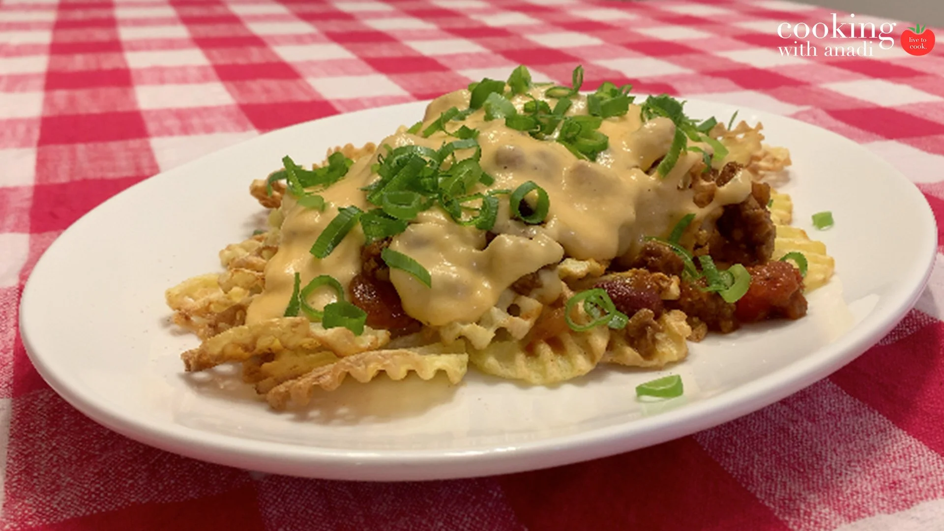 chilli cheese fries with waffles fries