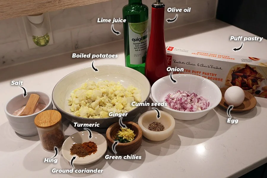 ingredients for air fryer aloo puff patties