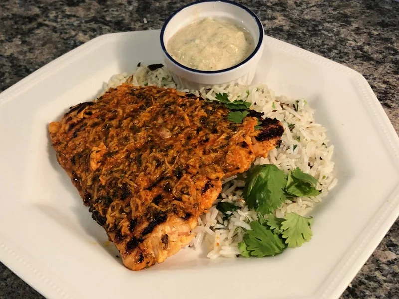 prepared tandoori salmon
