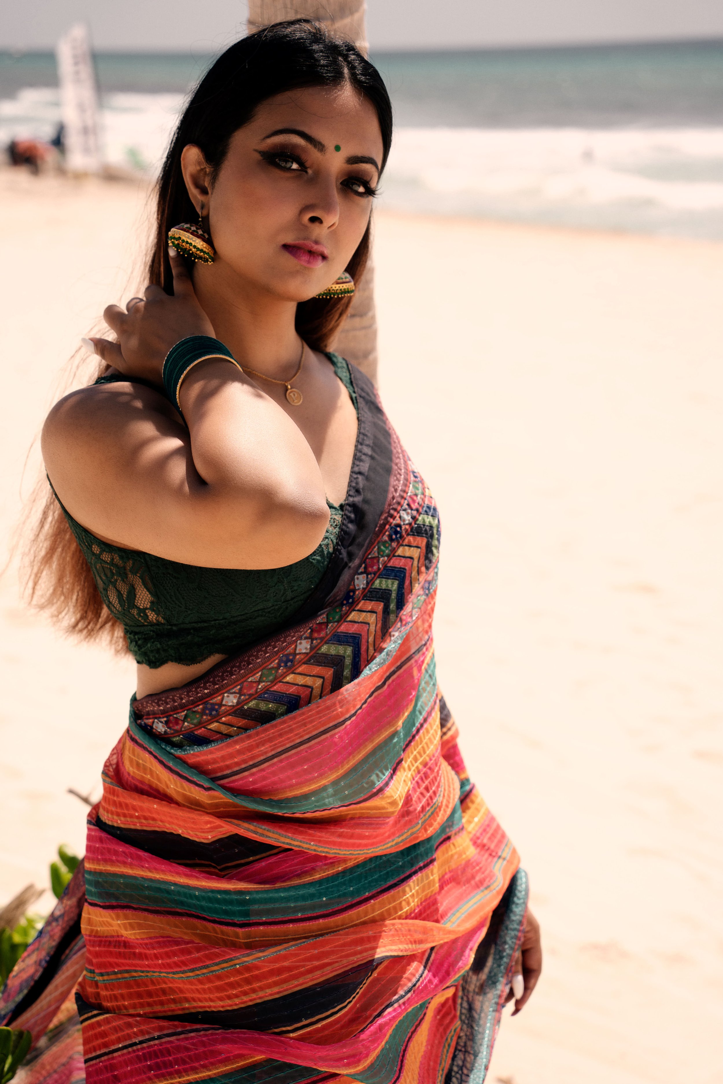 Summer appropriate multicolor silk Saree!