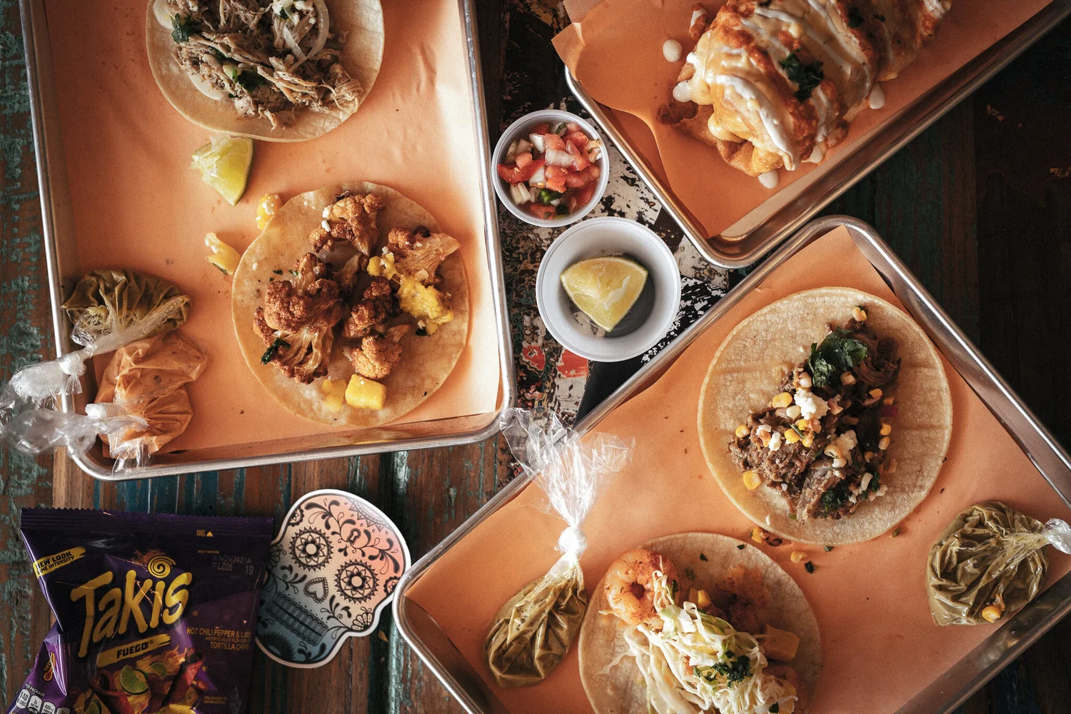 Pancho Mexican Kitchen tacos and accompaniments