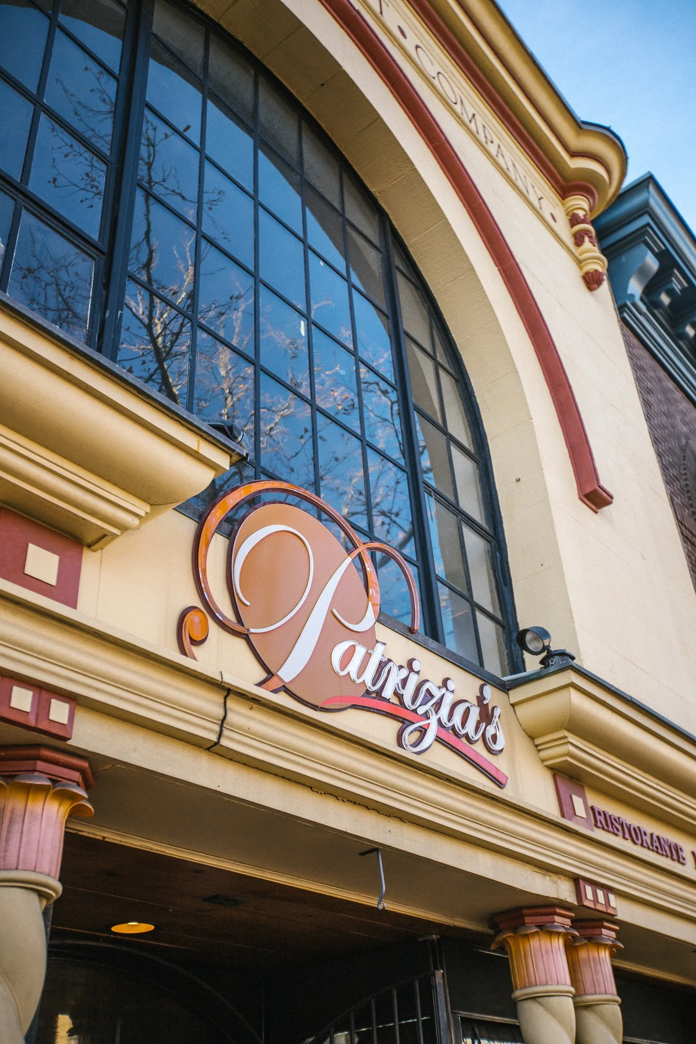 Patrizia’s restaurant exterior and arched window