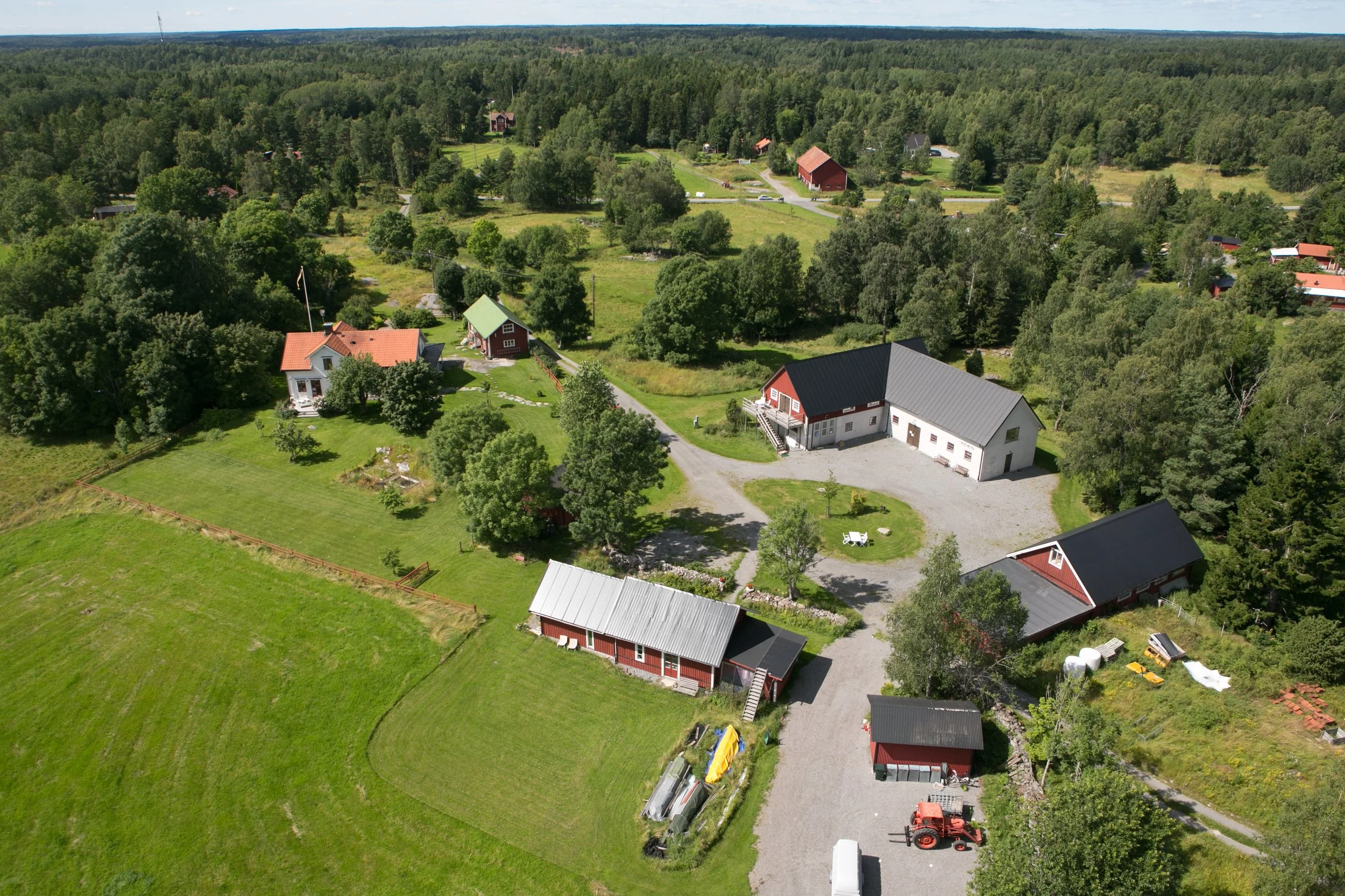 Flygbild över Skaparladan på Rådmansö