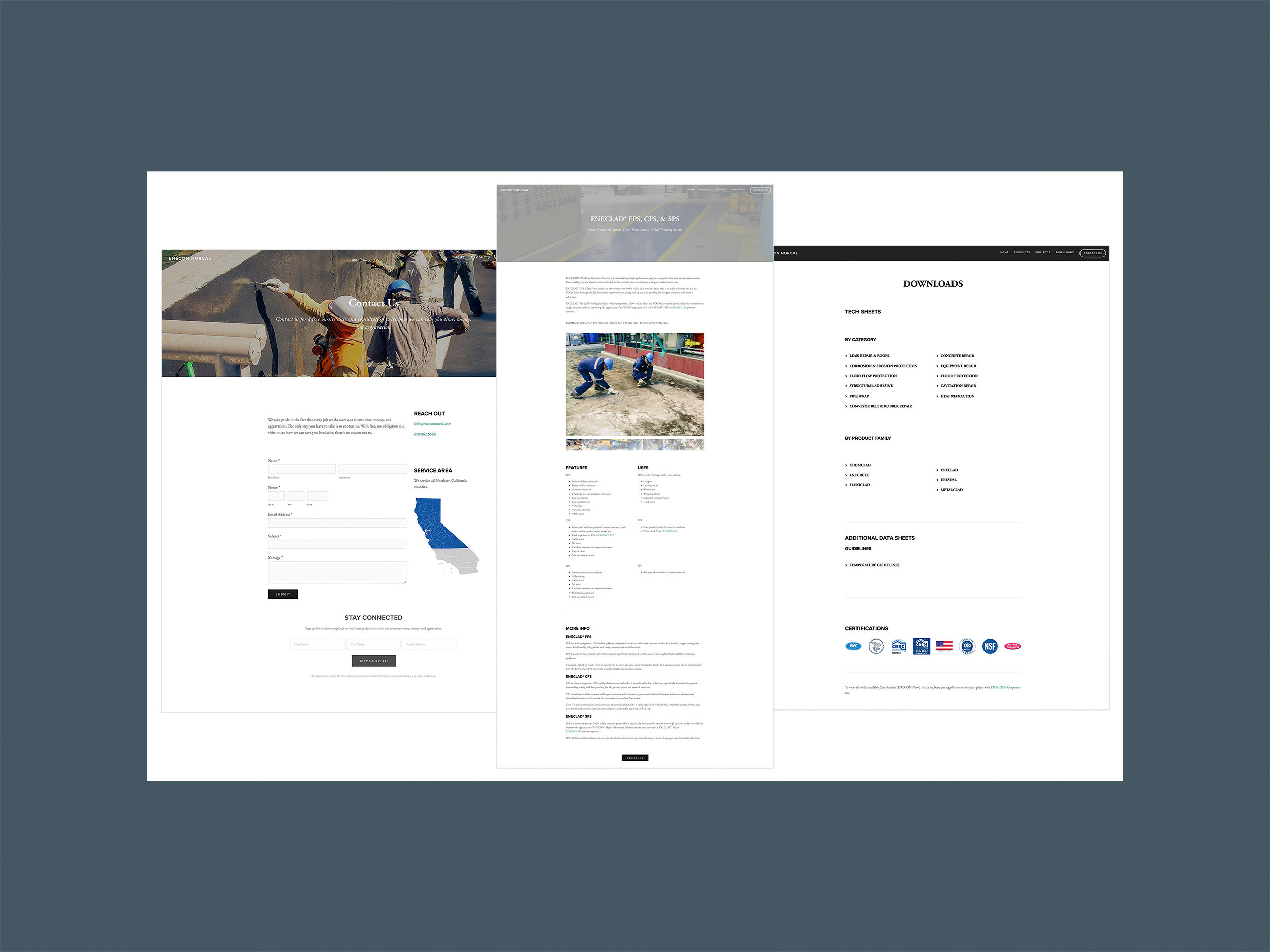 ENECON NorCal Technical Website Page Design