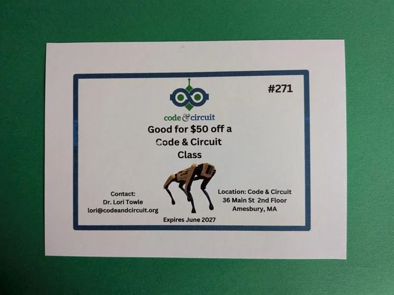 Code & Circuit: $50 gift certificate