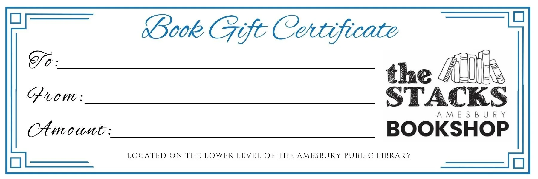 Customizable Dollar Amount Gift Certificates
are only available for purchase at the APL
