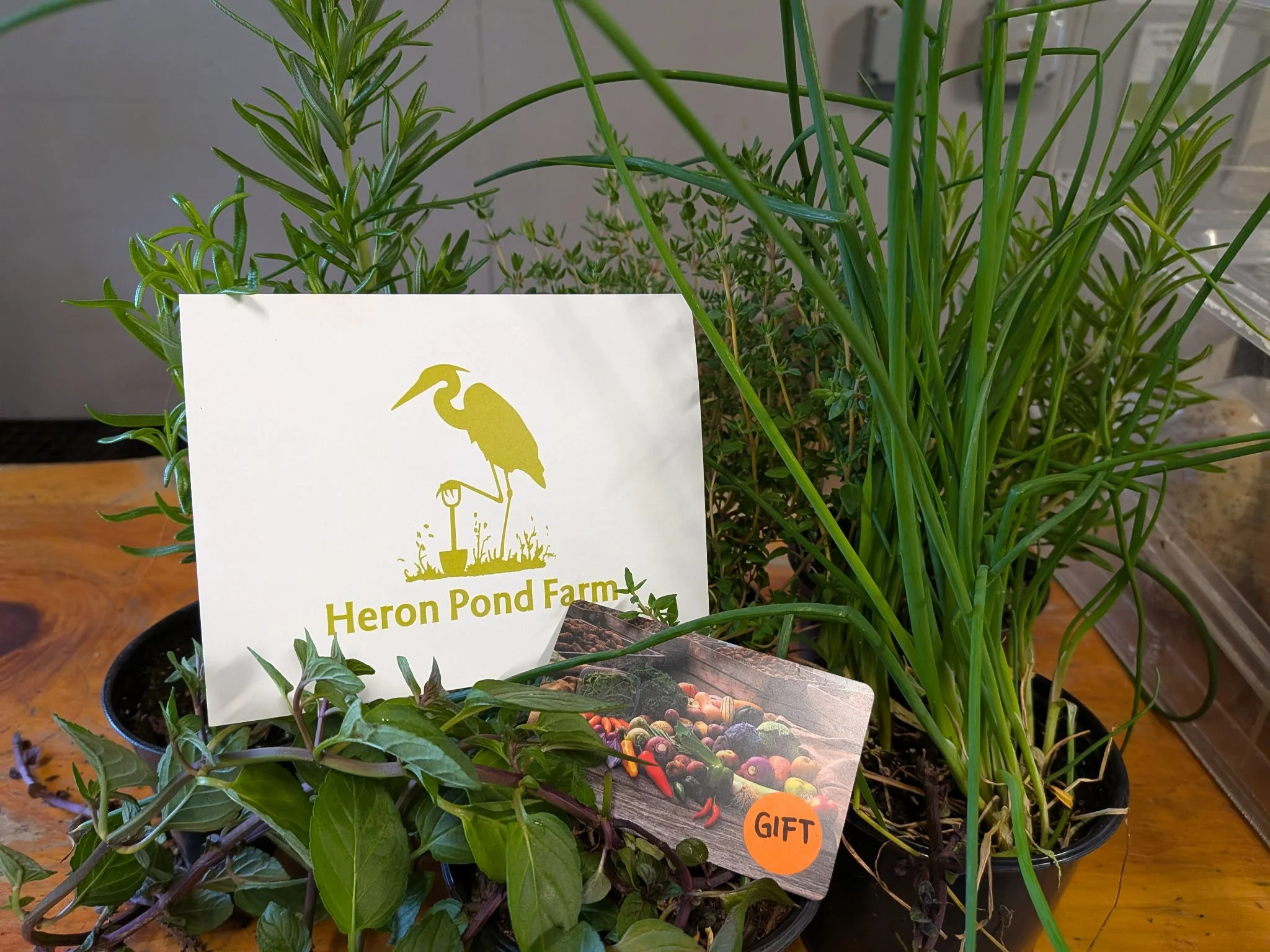 Heron Pond Farm $25 GC & canvas tote (not pictured)