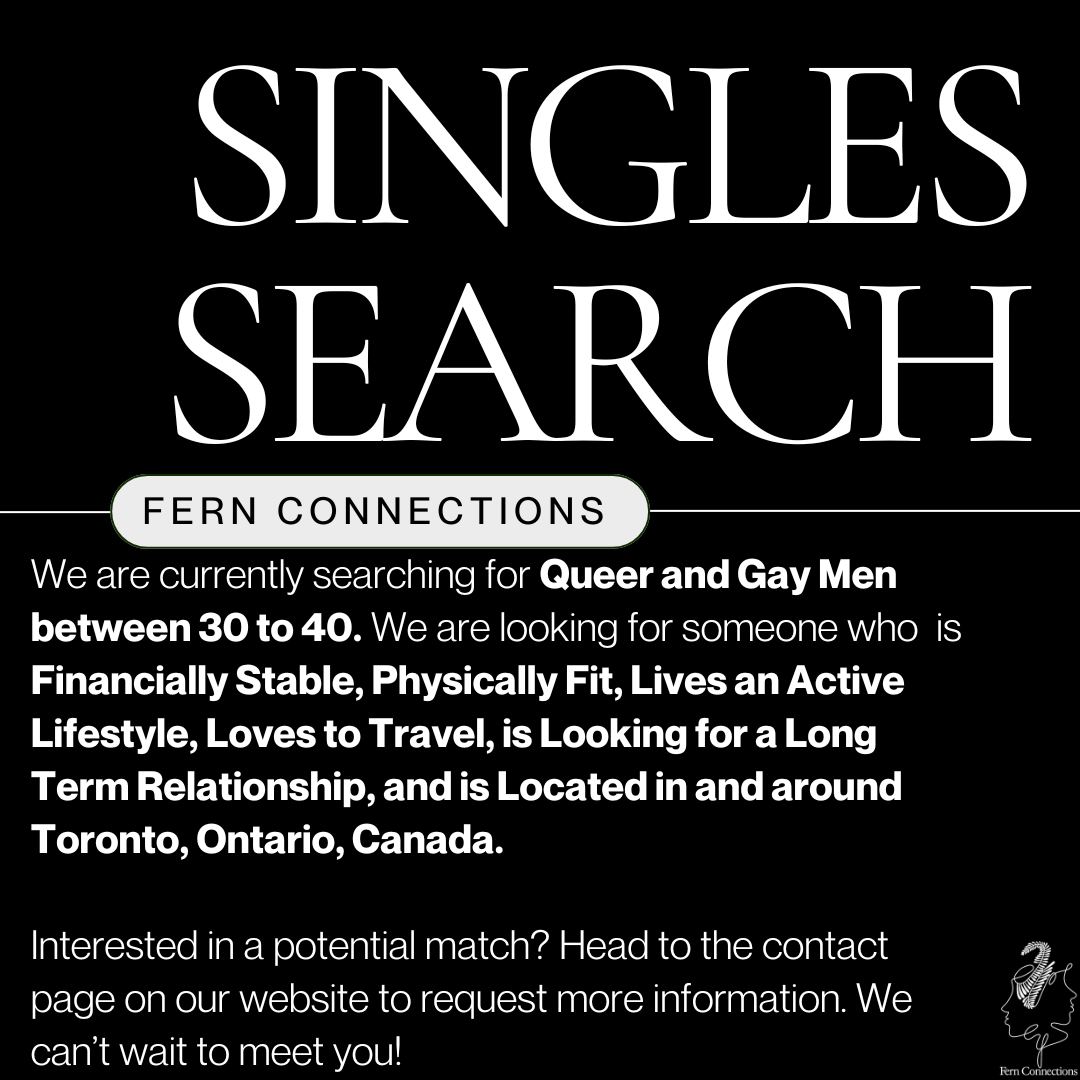 Online dating profile seeking queer and gay men aged 30 to 40 in Toronto, Ontario, Canada, looking for a long-term relationship, emphasizing financial stability, physical fitness, active lifestyle, and love of travel.