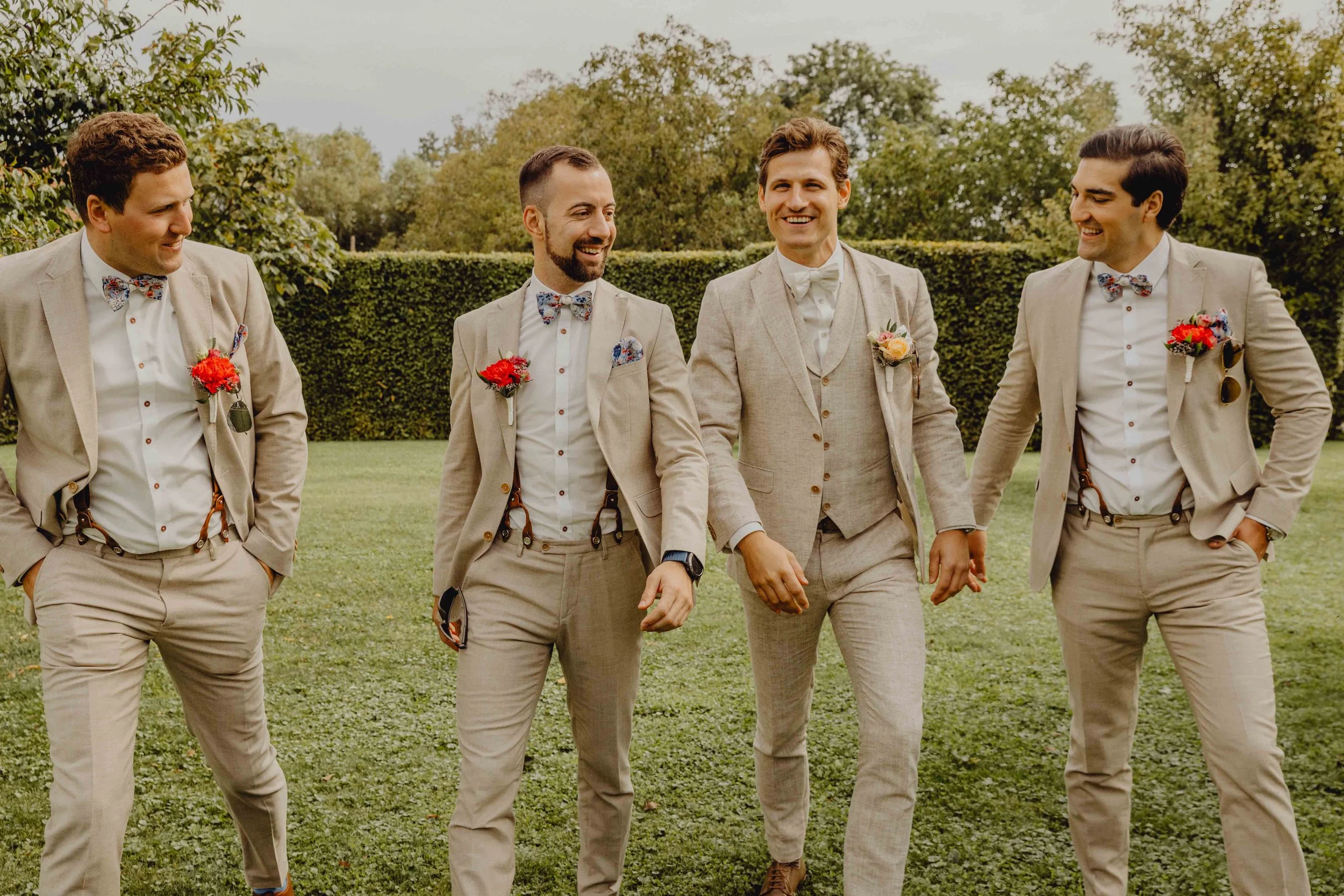 Hochzeit Brautpaarshooting Oberösterreich Oberbauern Gut Linz Leonding Braut Bräutigam Groomsmen