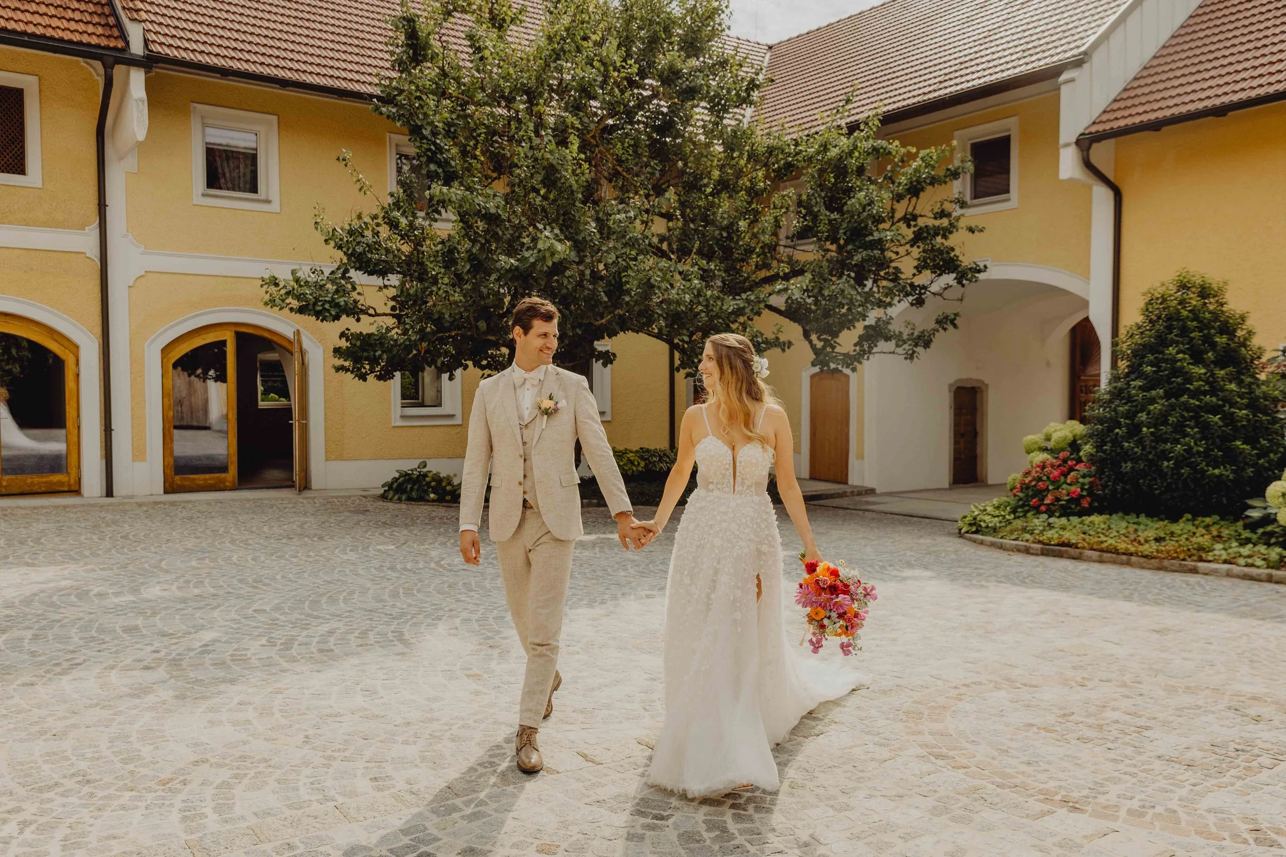 Hochzeit First Look Paarshooting Leonding Linz Oberbauerngut Oberösterreich