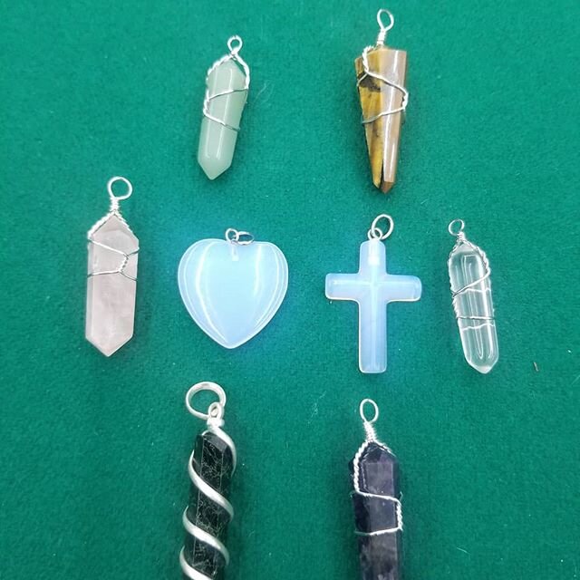 Assorted stone pendants $5.