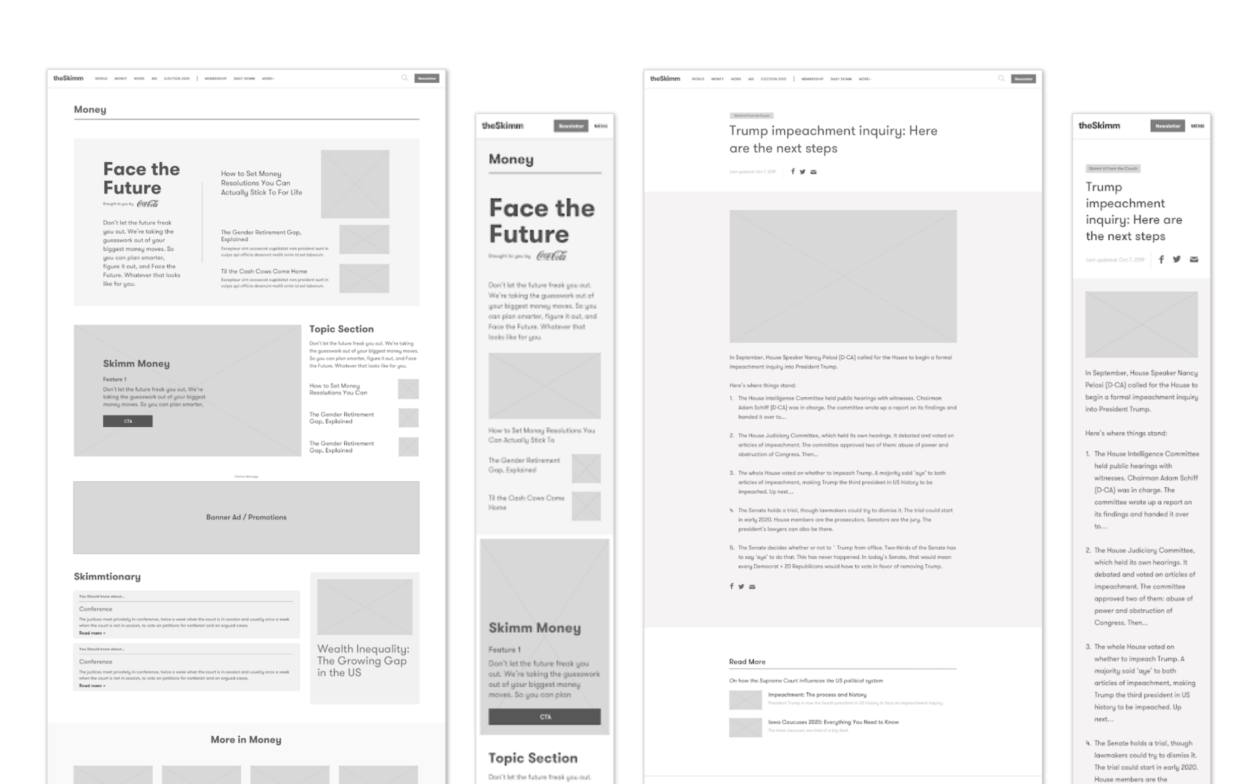 selected wireframes