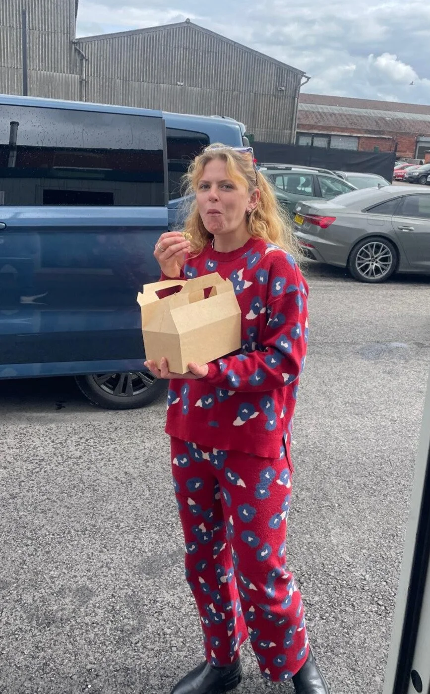 Maisie caught on camera munching on a cookie