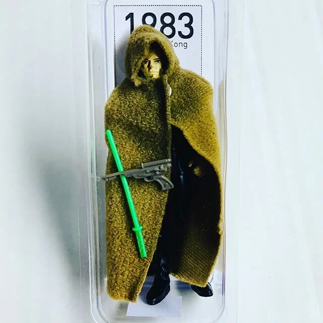 How about this vintage (circa 1983) Jedi Luke with rare snap cape equipped with sabre and blaster? #starwars #starwarsactionfigures #lukeskywalker