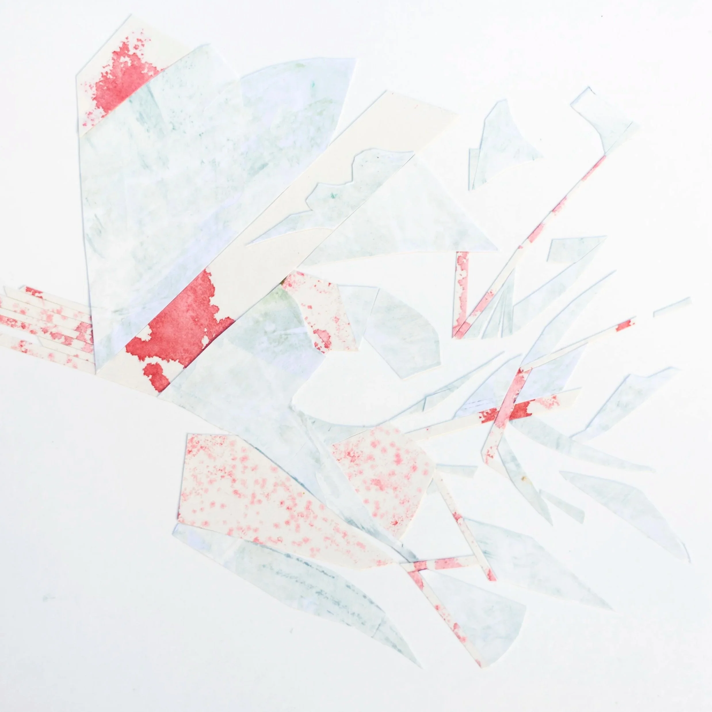 "Olio"  9"x9"  Watercolor + Acrylic Collage (Sold)