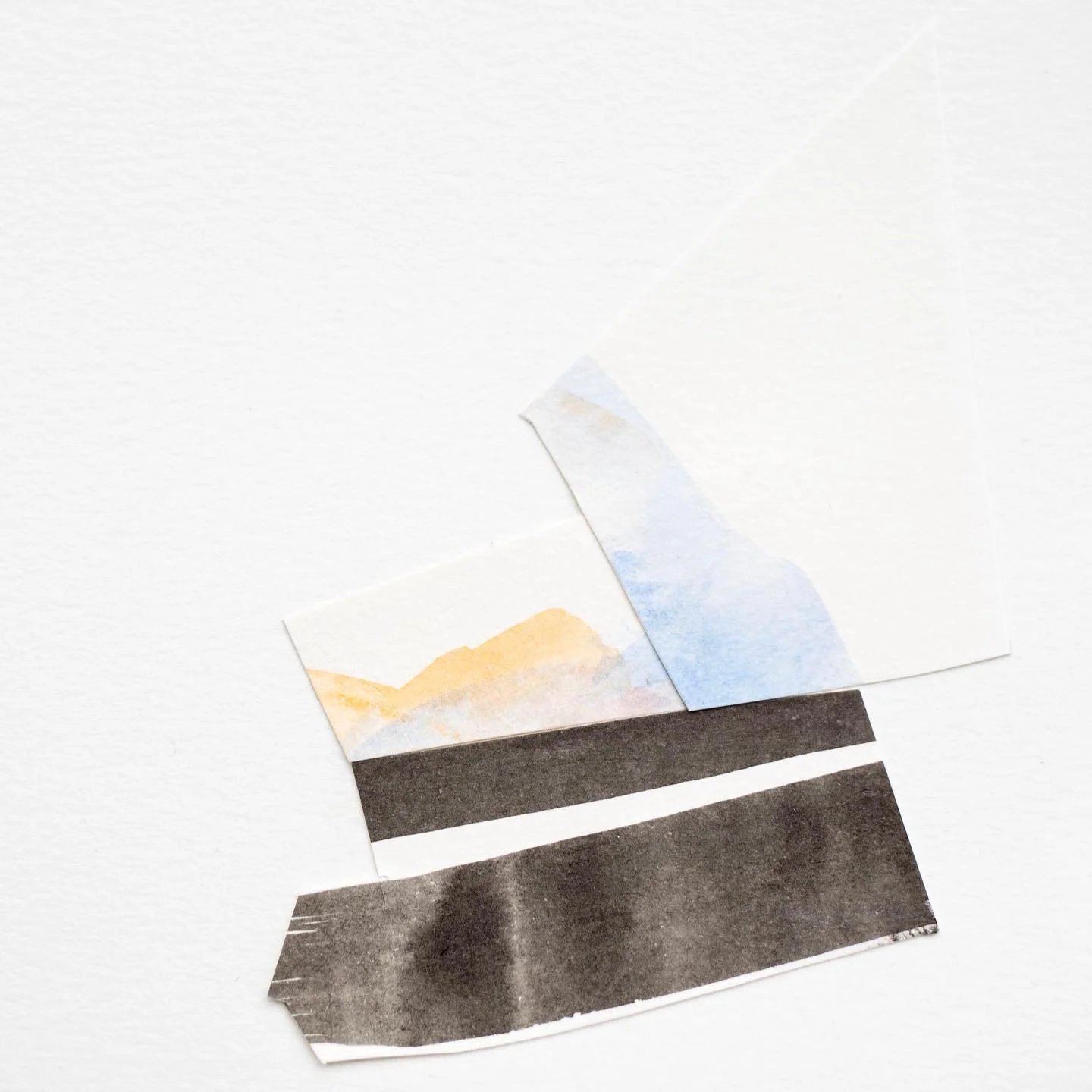 "Wallflower"  6"x6"  Watercolor + Ink Collage