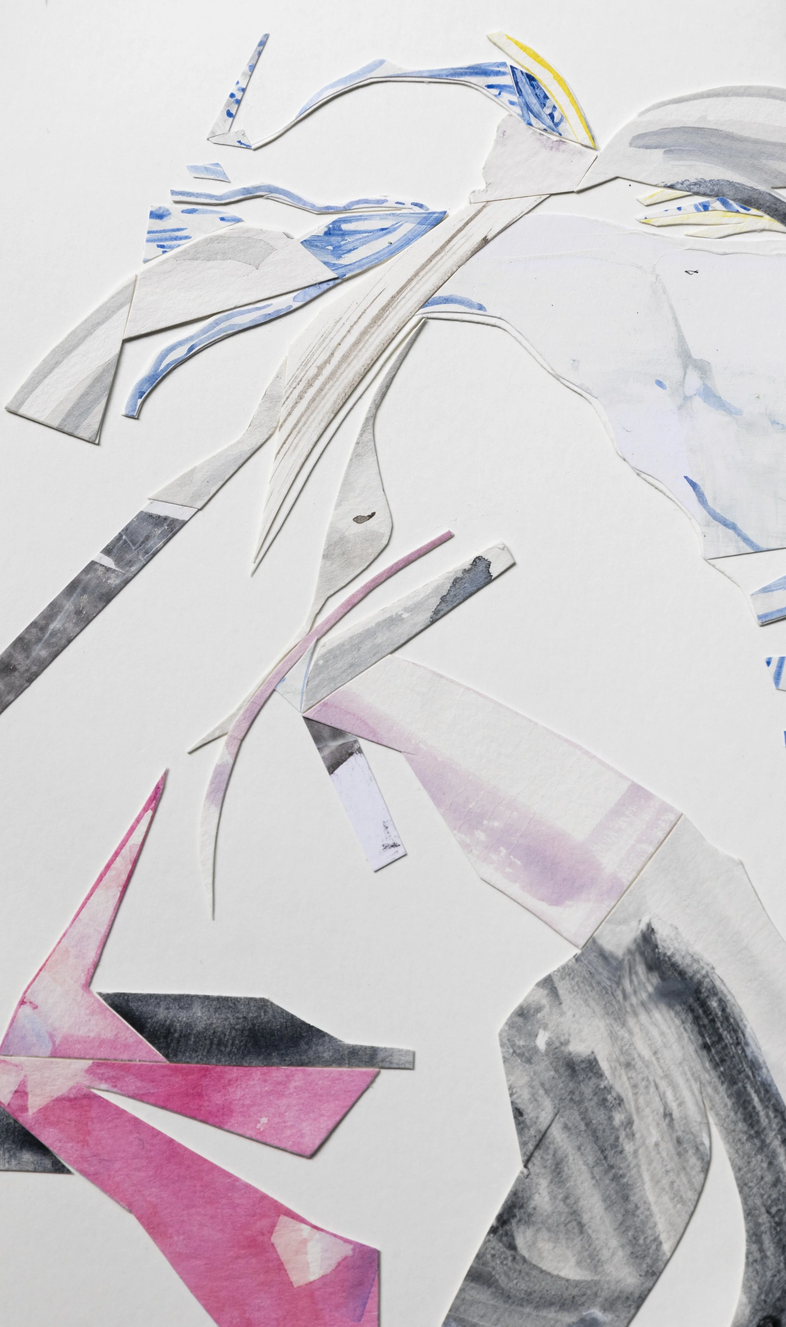 "Raspberry Mountain" 5"x7" Watercolor + Ink Collage (sold)