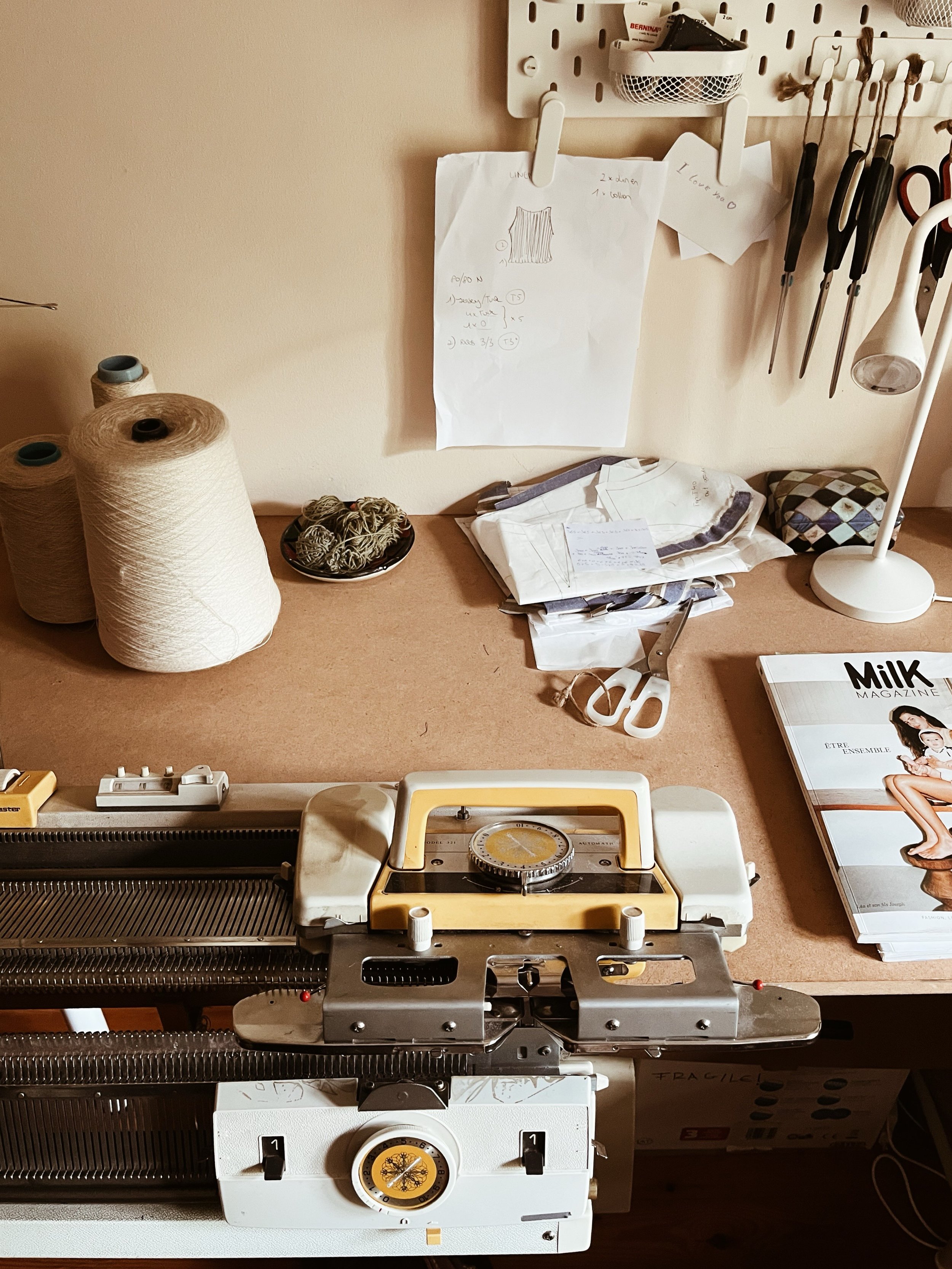 LATELY IN MY STUDIO 🧶 
leaving summer behind slowly, getting the studio ready for the upcoming season, which I hope to be full of inspiration and new soft knits 🤍 photographing the pieces of the new autumn drop 🍁 and working on a winter version of