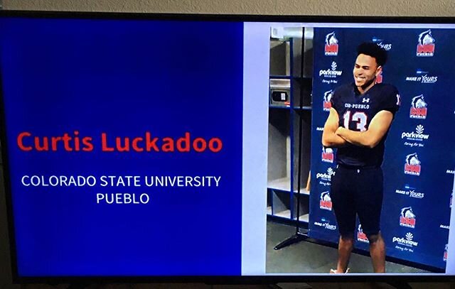 Congratz &amp; good luck to Manogue High Graduate Student athlete, Cuz &amp; Godson Curtis Luckadoo. He was awarded scholarship to become a football student athlete with Colorado State University Pueblo. Me for Incredible Youth