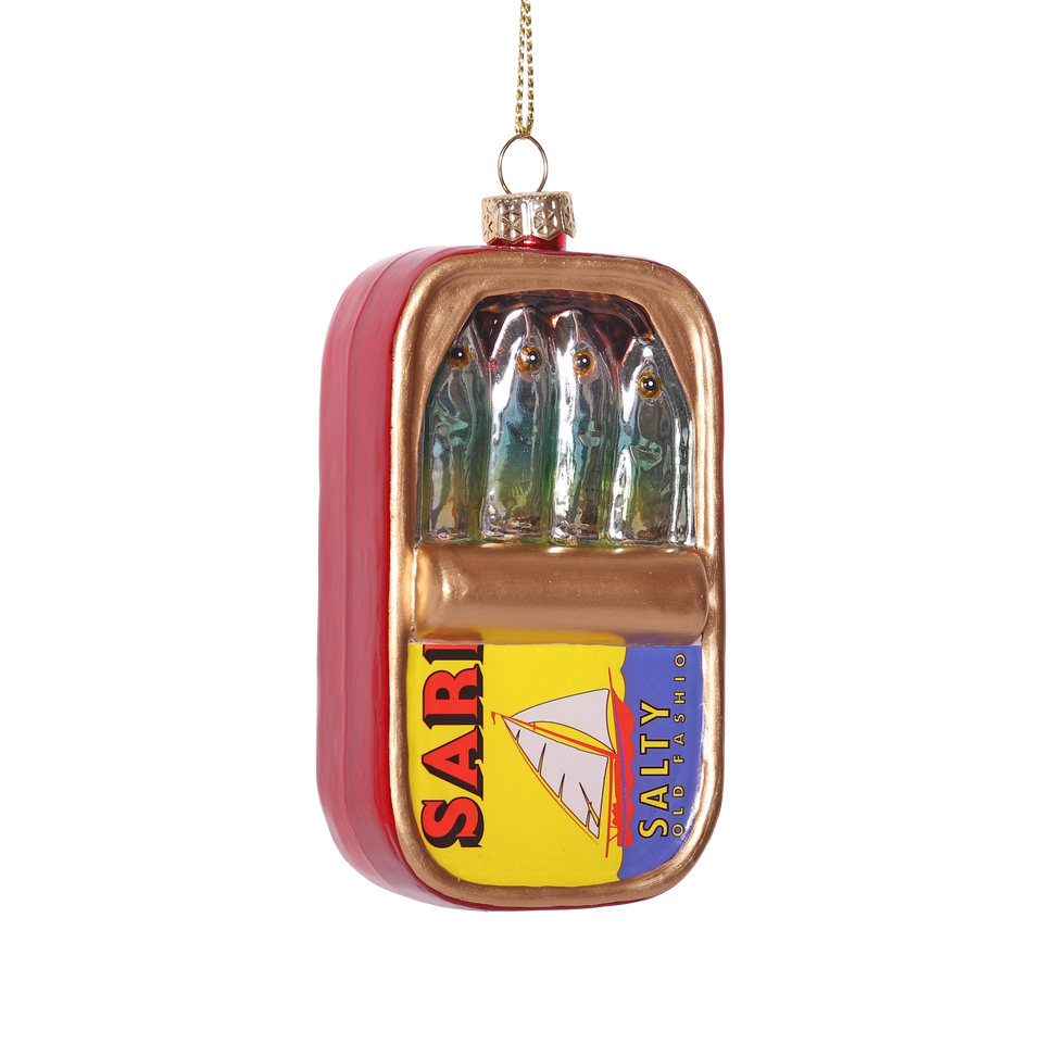 Sardines Can Glass Decoration, 10cm