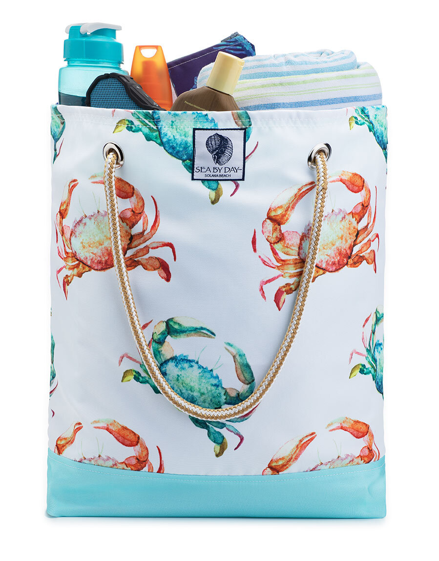 Sea by Day Crab Crossing Bucket Bag