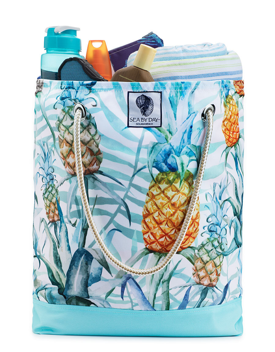 Tangerine Parrot Bucket Bag — Sea by Day — Sea by Day Beach Bags & Outdoor Pillows