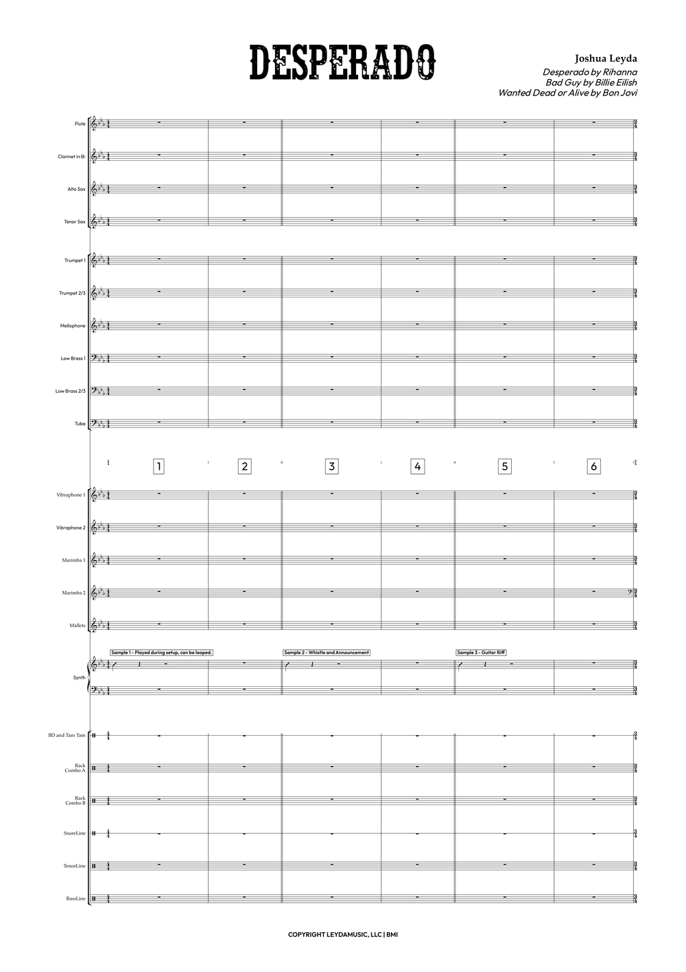 Sample director's score