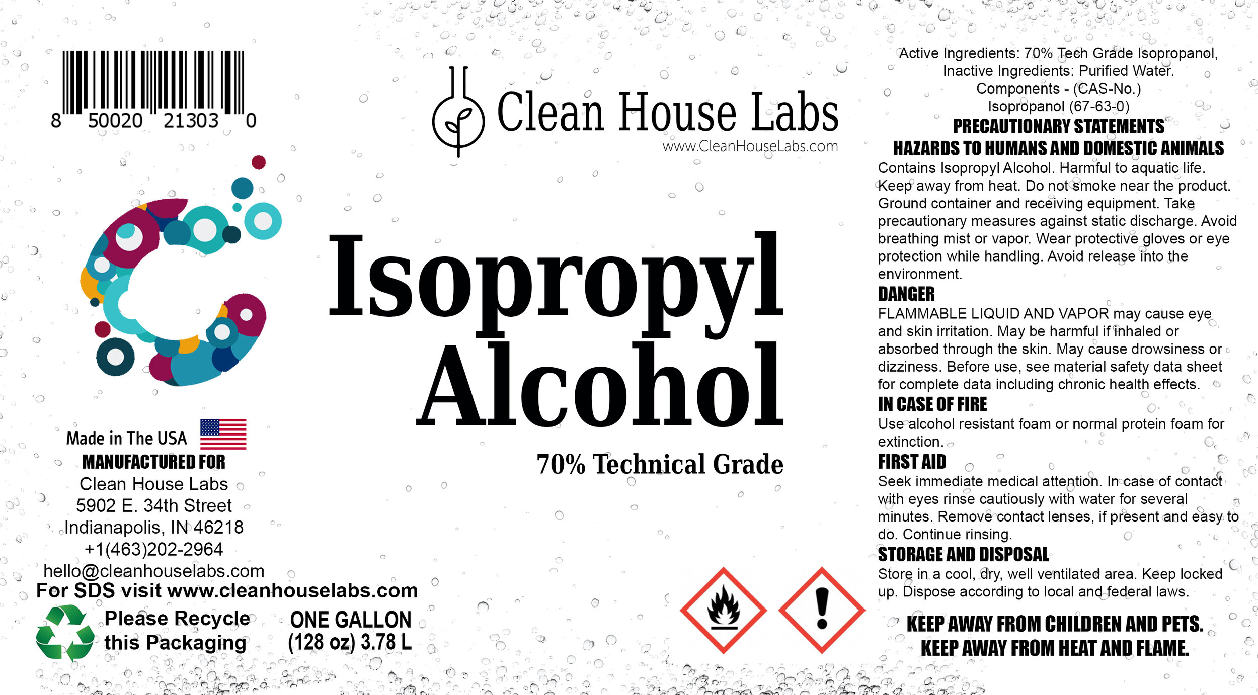 ARSEUS LAB : Alcool isopropylique 70% 6x1L HOEFER