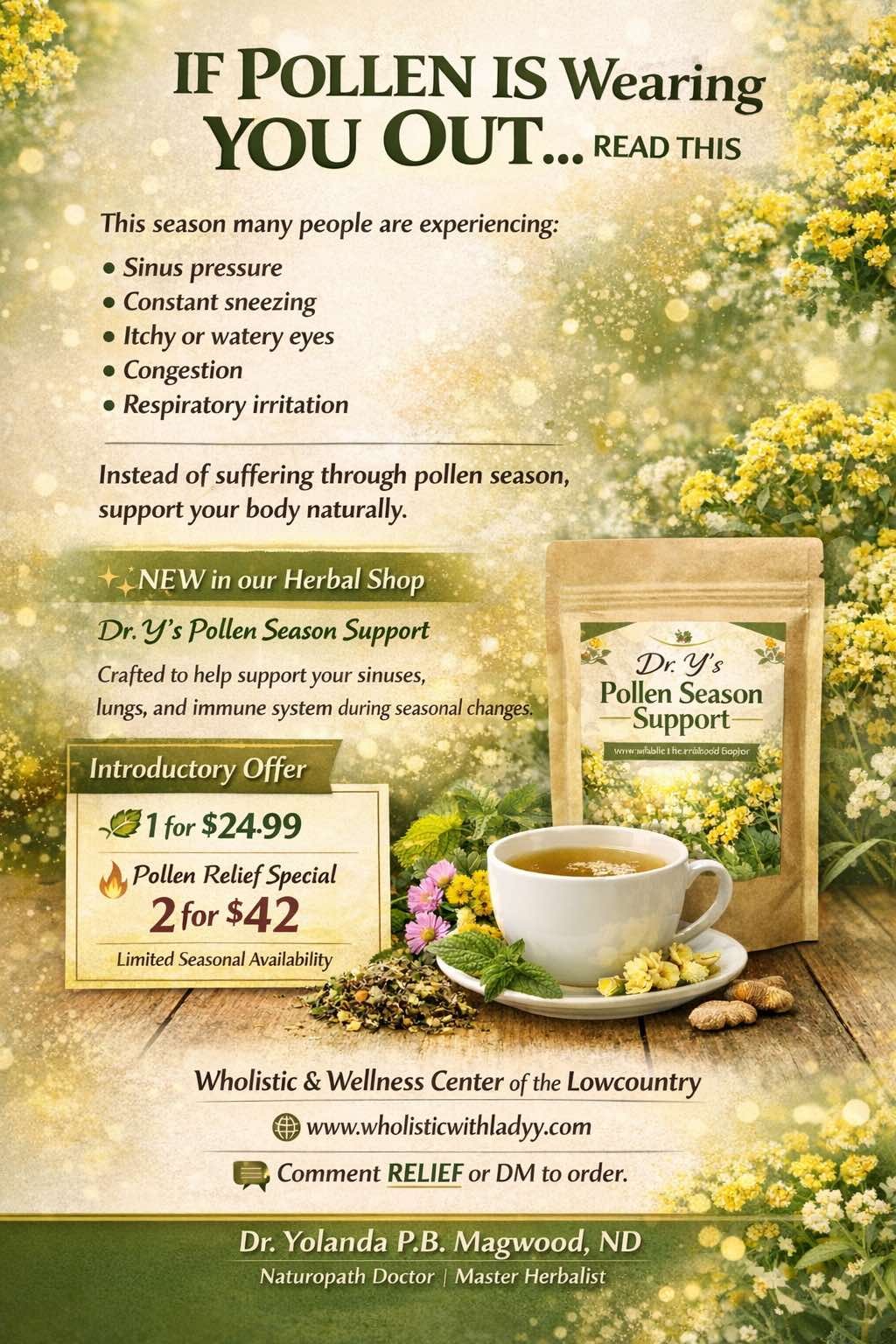 Dr. Y’s Pollen Season Support – Herbal Tea for Seasonal Allergy Relief