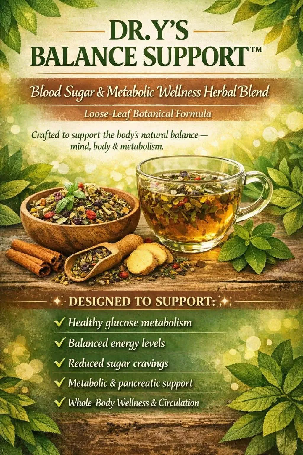 Dr. Y’s Balance Support™ – Blood Sugar & Metabolic Wellness Herbal Tea