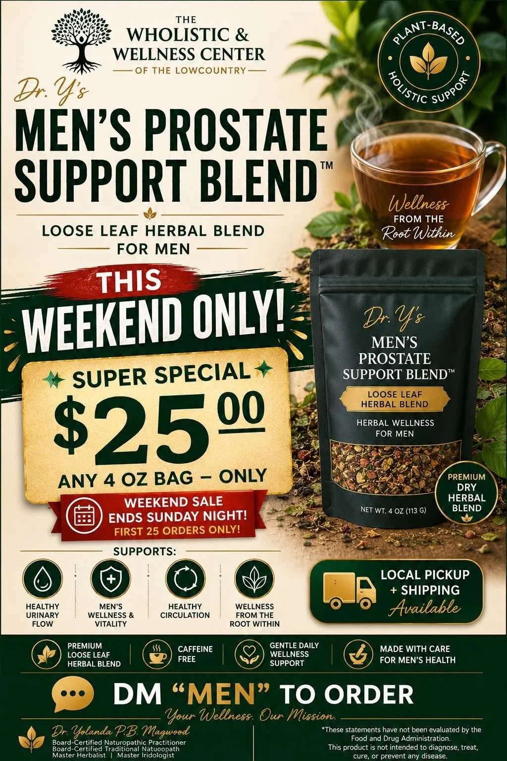 Dr. Y’s Men’s Prostate Support Blend™ | Premium Loose Leaf Herbal Tea for Men