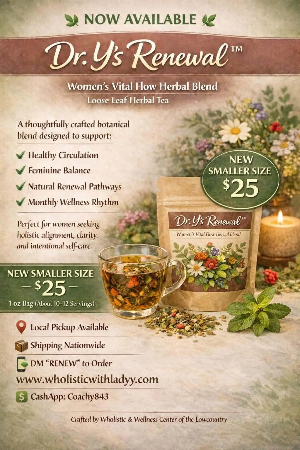 Dr. Y’s Renewal™ – Women’s Vital Flow Herbal Tea
