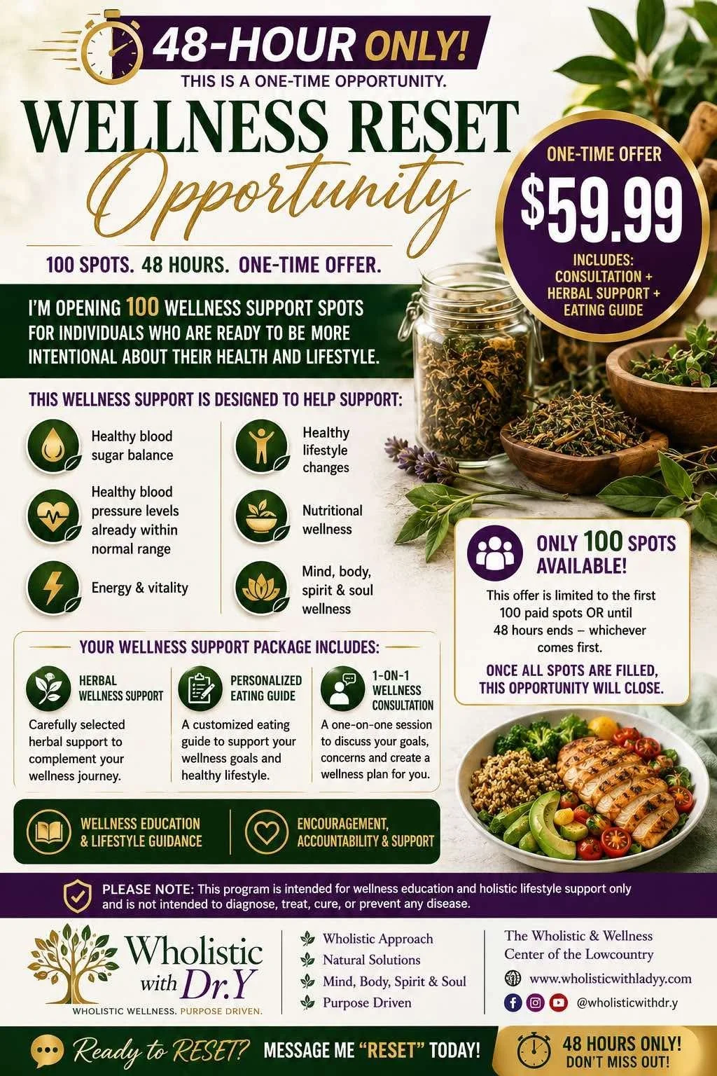 48-Hour Wellness Reset Opportunity – Personalized Holistic Wellness Support Package