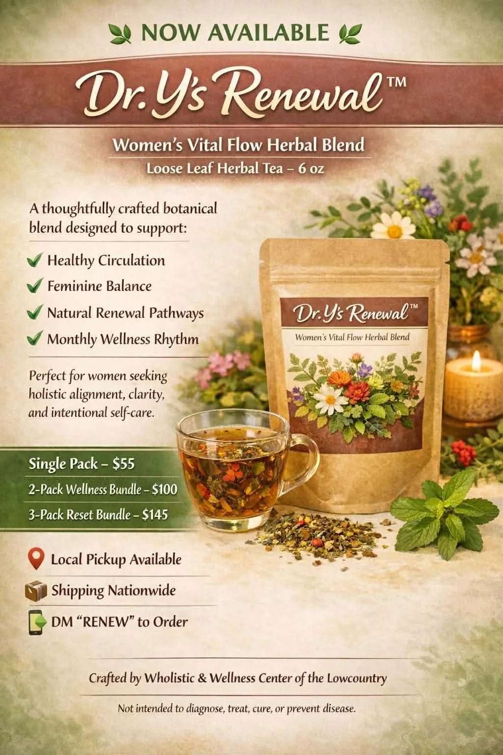 Dr. Y’s Renewal Women’s Vital Flow Herbal Blend