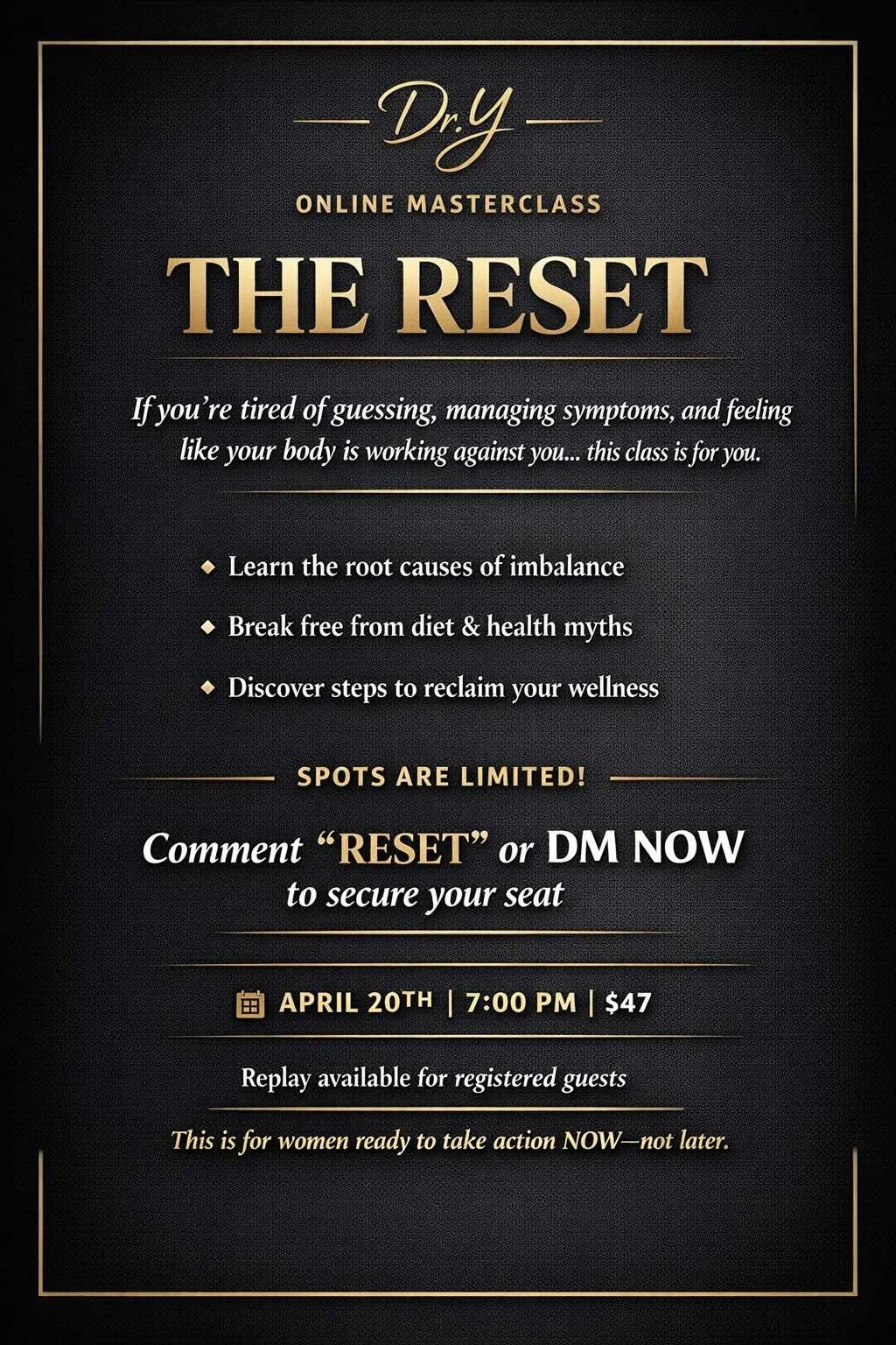 The Reset: Online Masterclass for Hormone & Wellness Balance