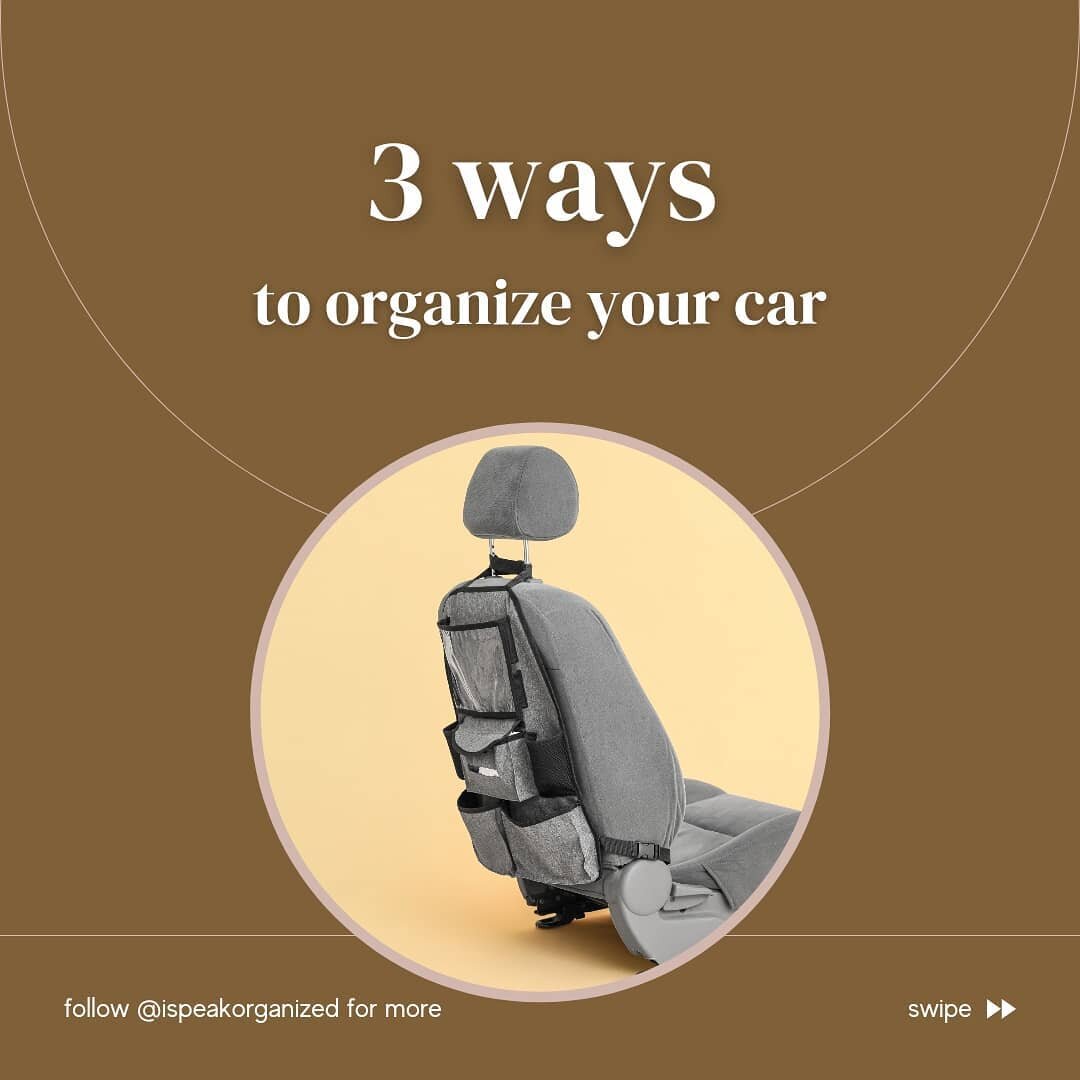 Follow @ispeakorganized for more. 3 ways to organize your car -&nbsp;

A trunk organizer - Keep emergency supplies, protect fragile grocery items, and car cleaning supplies. This particular organizer has pockets for bottles and valuables storage as w