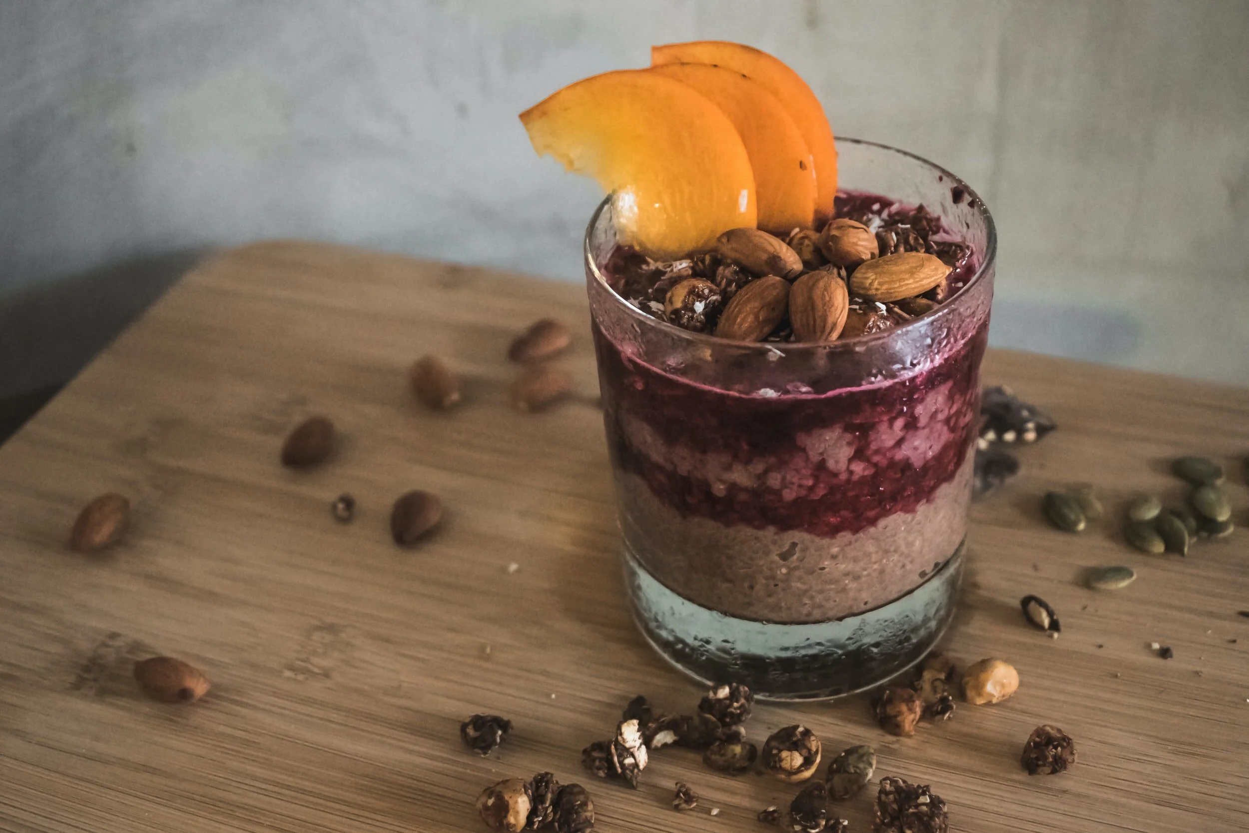 Healthy chocolate chia seed pudding