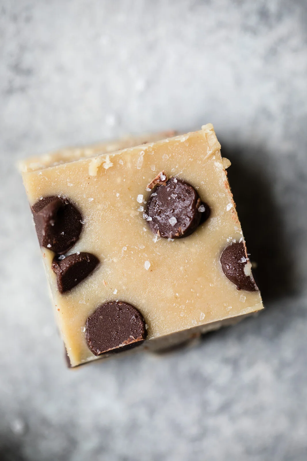 No bake salted tahini cookie dough fudge