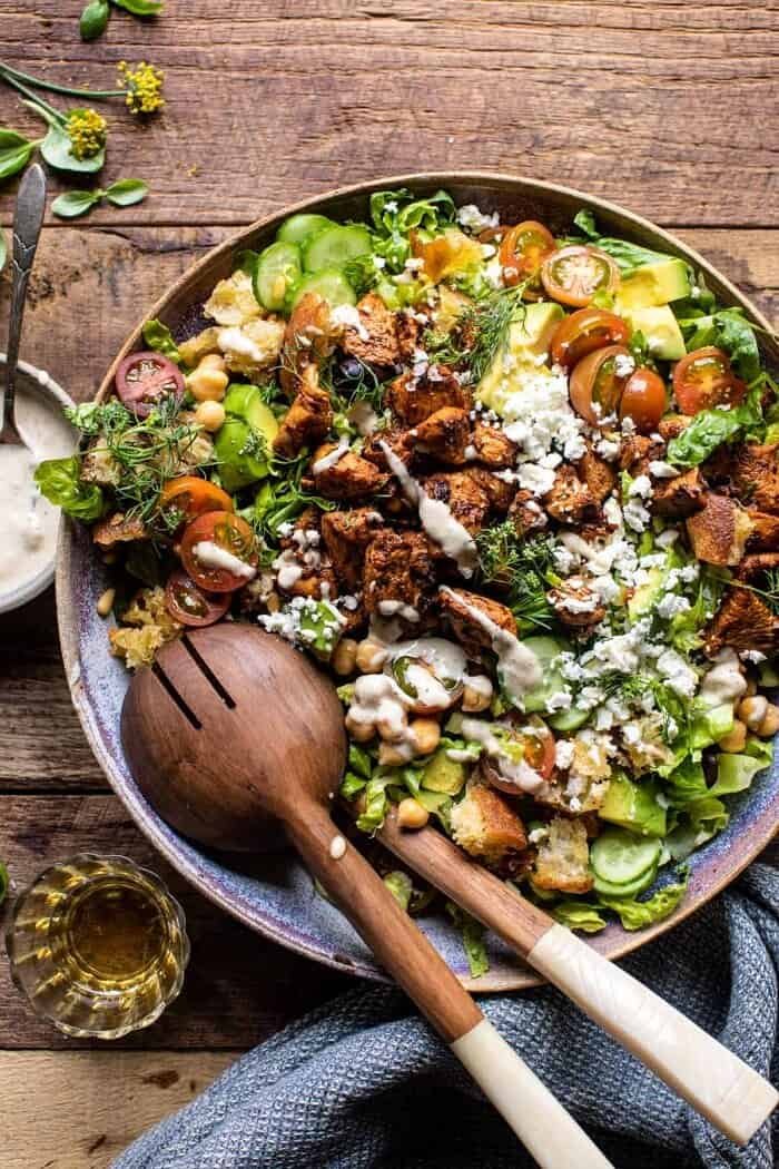 Greek Chicken Chopped Salad with Lemon Tahini Vinaigrette