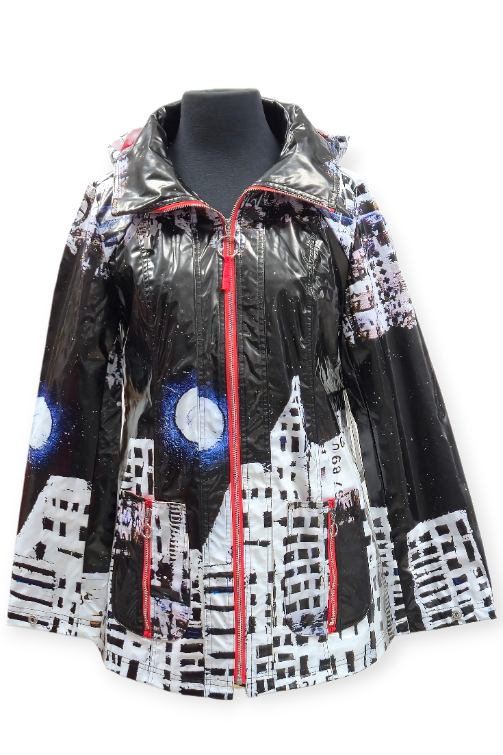 UBU - 'Skyline' Print Anorak Slicker Jacket