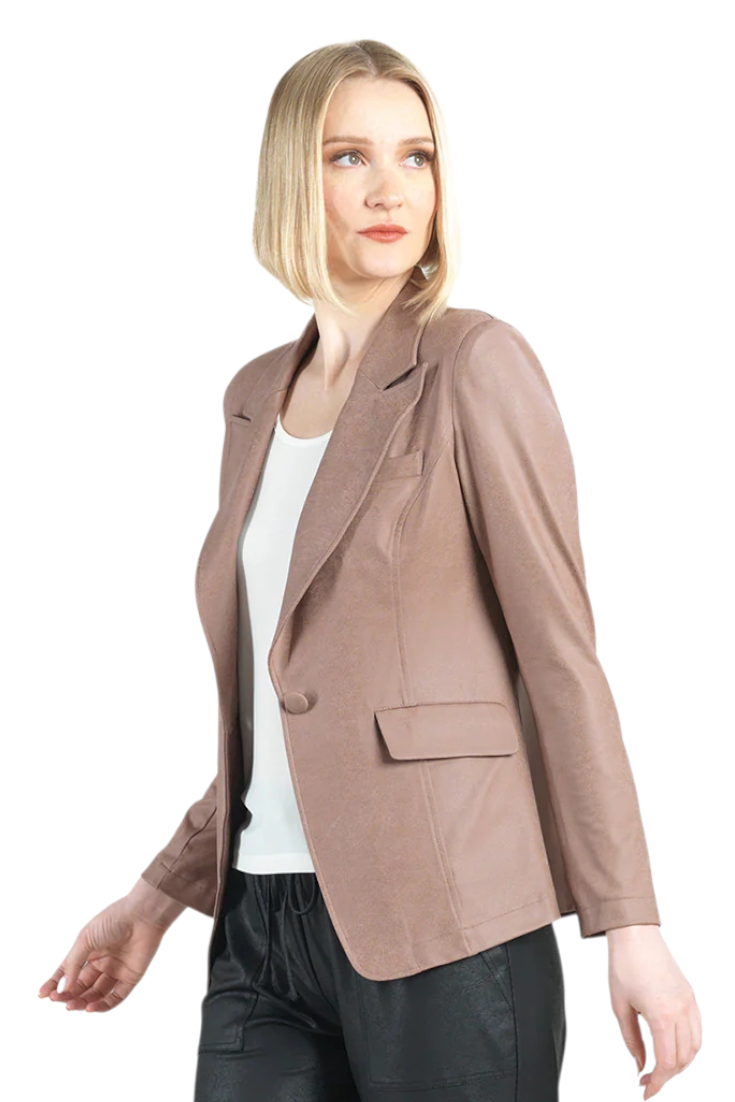 Liquid Leather™ Signature Pocket Blazer - Taupe