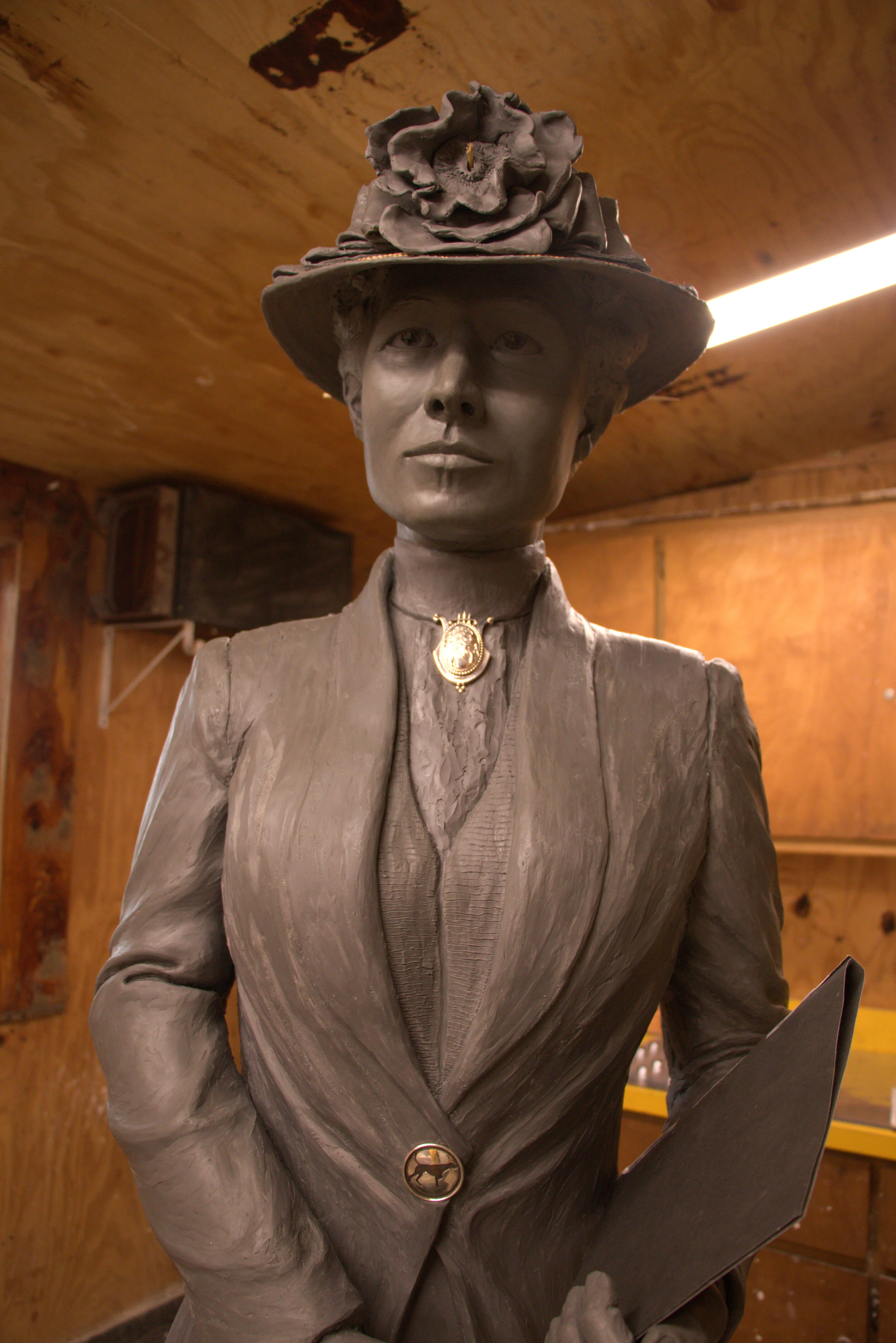 A full-size clay model is one of many steps in the bronze-casting process.