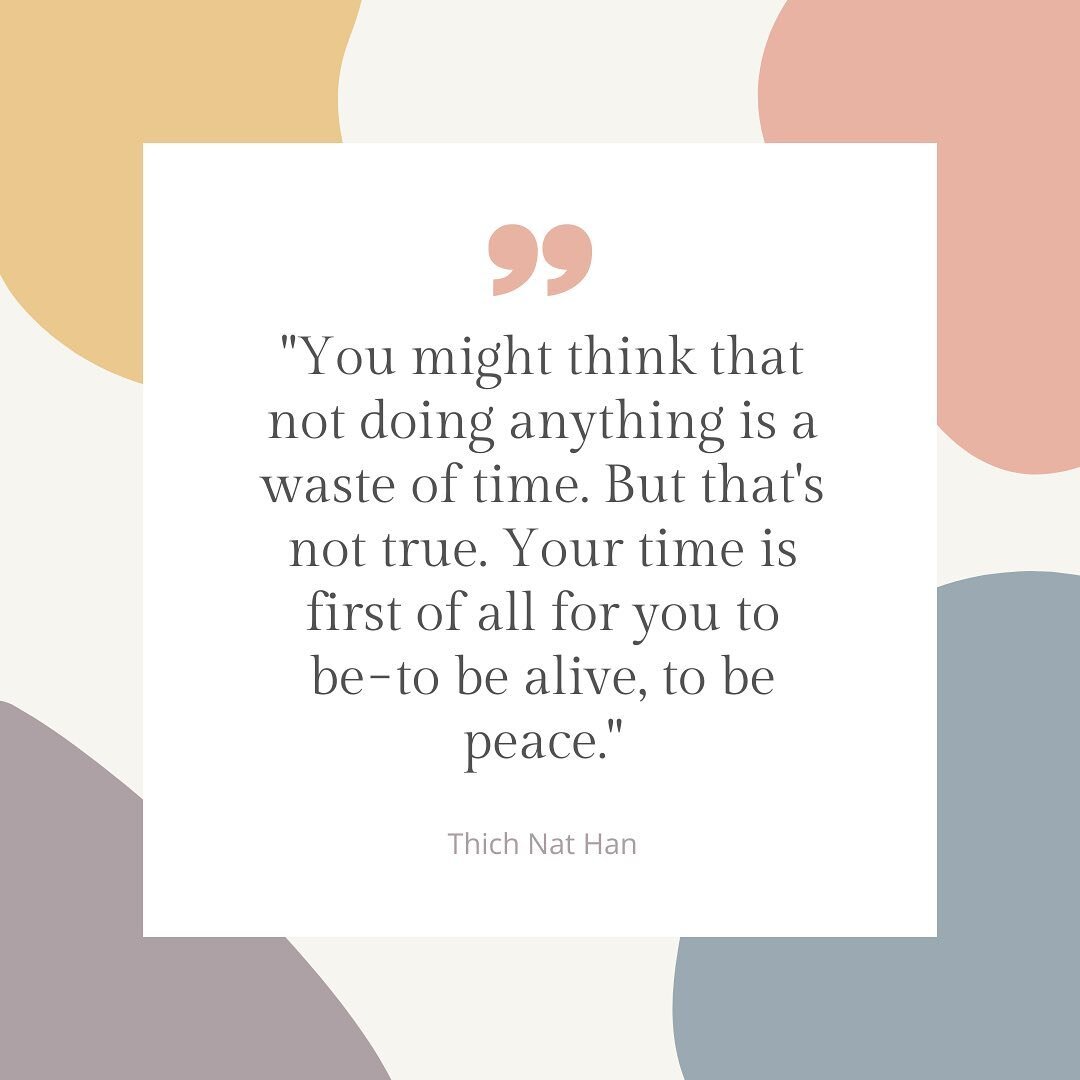 Loving this quote about chronic busyness from @thichnhathanhsangha 🌿

Busyness is the state of getting so caught up in our daily commitments, routines, and stresses, that we can&rsquo;t see any way out of it. We feel like a slave to all the things w