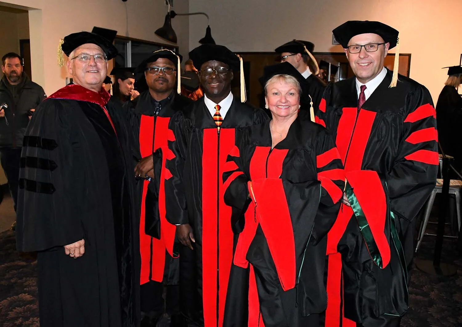 2020 DMin Graduates R to L:Tim Robnett, George Muguro, Arthur Magesi, Martha Wagner, Roman Baranowski